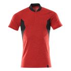 POLOSHIRT SIGNAALROOD/ZWART