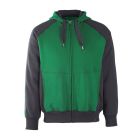 CAPUCHONTRUI MET RITS GROEN/ZWART