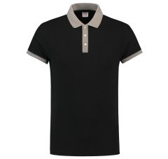 POLOSHIRT BICOLOR FITTED BLACK-GREY