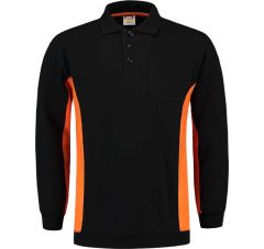 POLOSWEATER BICOLOR BORSTZAK BLACK-