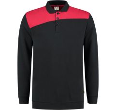 POLOSWEATER BICOLOR NADEN BLACK-RED