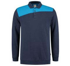 POLOSWEATER BICOLOR NADEN INK-TURQU
