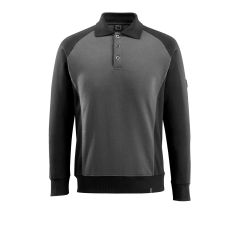 POLOSWEATSHIRT DONKERANTRACIET/ZWAR