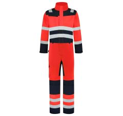 OVERALL HIGH VIS BICOLOR FLUOR RED-