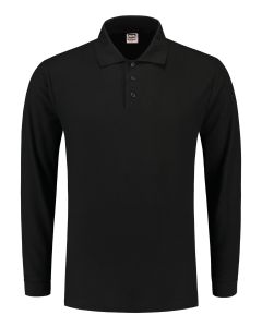 POLOSHIRT 100% KATOEN LANGE MOUW BL