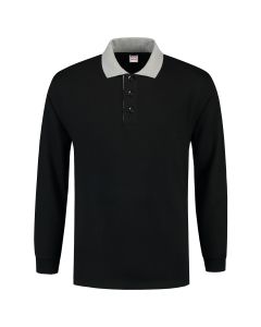 POLOSWEATER CONTRAST OUTLET BLACK-G