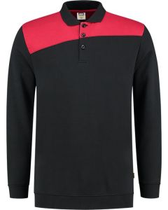 POLOSWEATER BICOLOR NADEN BLACK-RED