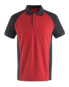 POLOSHIRT ROOD/ZWART